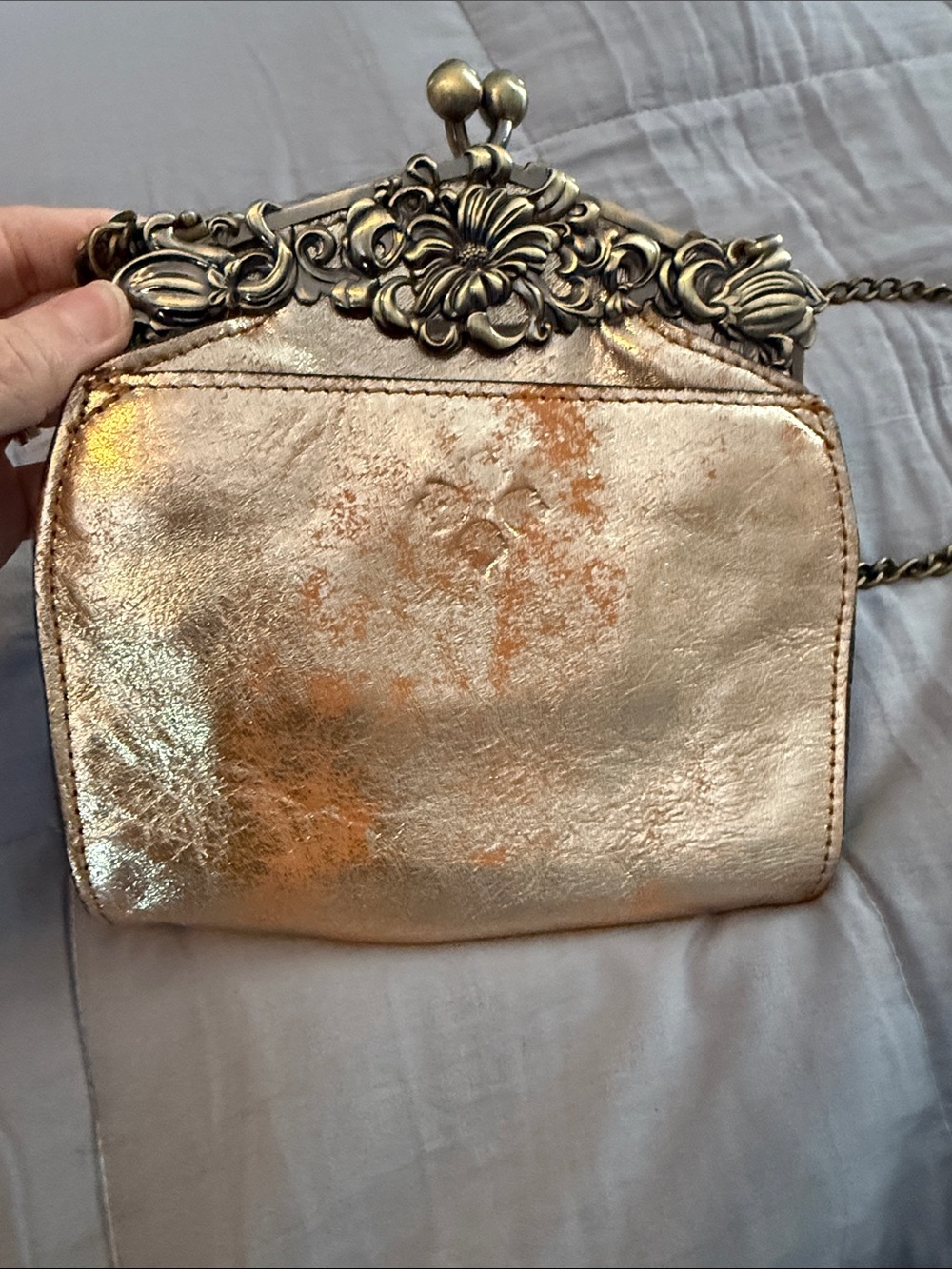 Patricia Nash new Vintage-Inspired Metallic Gold Women's Crossbody Bag - Picture 5 of 5
